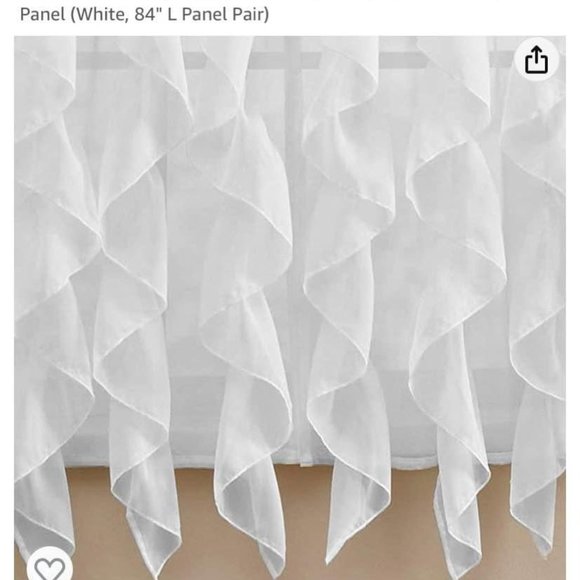 Shabby Chic White Crinkled Curtains - Picture 5 of 7